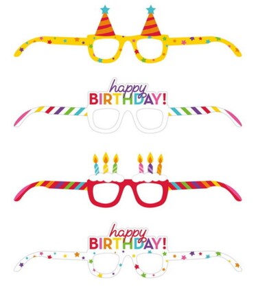 Hats Off Birthday Paper Glasses 4CT