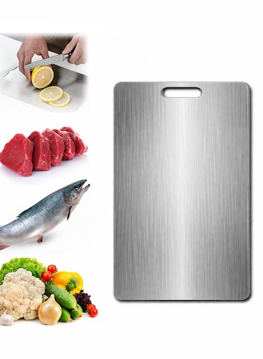 304 Stainless Steel Cutting Board For Kitchen, Meat, Fruit, Pastry, Pizza, Cheese, Vegetable Metal Cutting Board, Meat Cutting Board For Anti-skid Double Side, Dough Board 27.5X39.5
