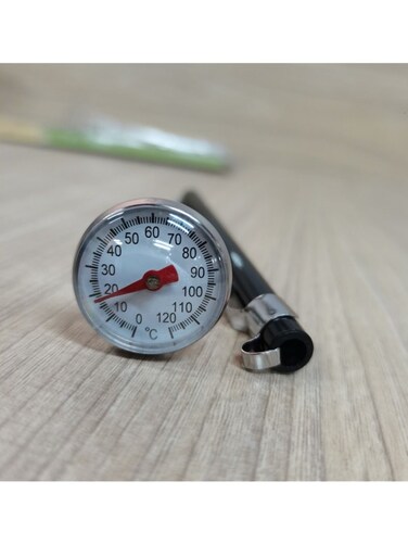 steel kitchen thermometer, removable thermometer, black