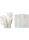 50 PCS Plastic Colorful Straw Stylish Disposable Straw Bendable 24 cm / 6 mm Long bulk Single Wrapped Flexible Drinking Straw best for Milkshake, Juice