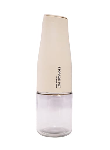 Olive Oil Dispenser, Beige - 500ml Glass Bottle with Non-Drip Spout, Easy Pour Design, Oil Pourer for Kitchen, Vinegar and Salad Dressing Dispenser