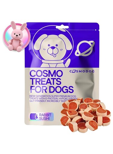 COSMODOG Dog Treats With Rabbit Sushi 250g E-Protein Hypoallergenic Dog Food For Puppies and Small Bread