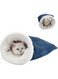 Azonee Cat Winter Sleeping Bag - Soft Plush Cat Bed Cave, Large Pet Sleeping Sack 360 Wrap for Comfort, Warm Cat Snuggle Sack for Cats up to 6kg - Cozy Bed for Small Pets (Dark Bule)