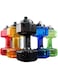 Jumigra Upgrade Dumbbell Shaped Water Bottle   Big Capacity 75 Oz (2.2 L)  BPA Free   Flip Top Leak Proof lid   5 Colors(Black)
