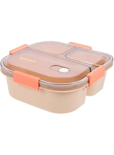 fl&acirc;neur FASHION Square Lunch Box with Transparent Lid, 1100ml - Compact Food Container for School Lunches, Work, and Travel, Leak-Proof Lunchbox, Practical Compartments for Everyday Use