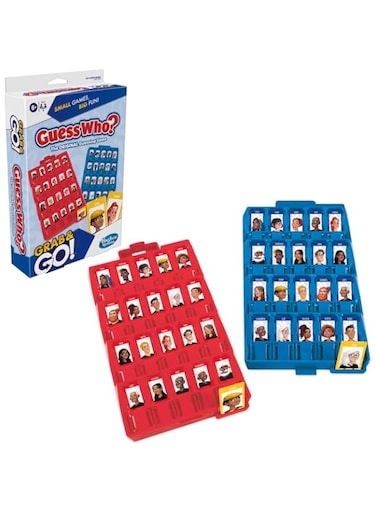 Hasbro Gaming Guess Who? Grab and Go Game, Original Guessing Game for Kids Ages 6 and Up, Portable 2 Player Game, Travel Game for Kids