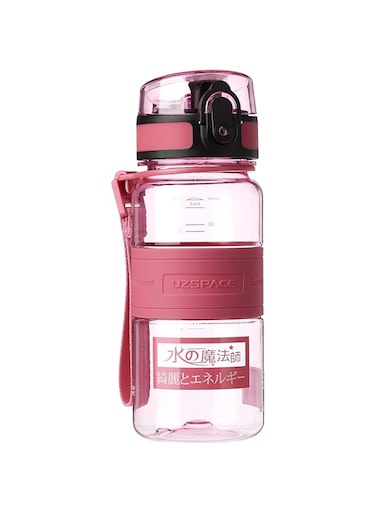 Uzspace 5022 Tritan Plastic Water Bottle, 350 ml Capacity, Pink