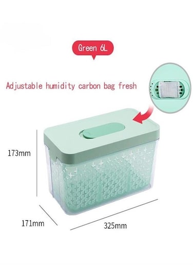 Green 6-liter refrigerator fruit and vegetable preservation box