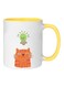 Idea Cat Illustration Art Printed Mug Yellow