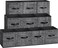 Storage Cubes, 11-Inch Non-Woven Fabric Bins with Double Handles, Set of 10, Closet Organizers for Shelves, Foldable, for Clothes, Ink Black