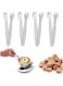 KASTWAVE Sugar Tongs, Silver Candy Tongs, Serving Tongs, Mini Serving Tongs, U-Shaped Stainless Steel Mini Small Ice Tongs for Desserts Coffee Tea Sugar Ice Cube Appetizer Kitchen Party 4 PCS