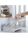MOSYCLE Pull Out Spice Rack Organizer For Countertop and Cabinet, Standing Shelf Jars Storage Holder, Foldable Seasoning Shelf Organizer for Kitchen Storage,2 Layer White.