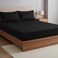 Hotel Quality Striped Fitted Sheet - Black, Twin Size (100 x 190cm)