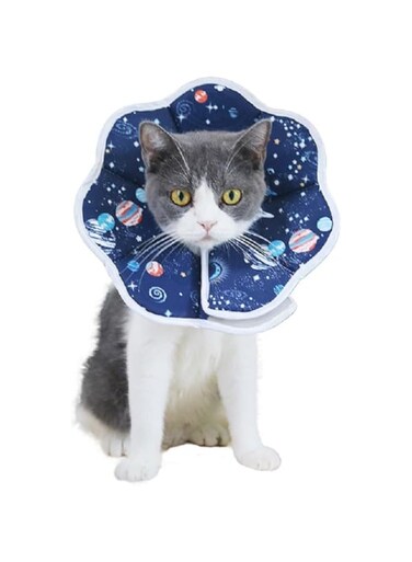 Cat Cone Collar Soft, Protective Cat Recovery Collar to Stop Licking After Surgery, Comfortable Kitten Cones Collar for Small Medium Large Cats Prevent from Licking Wounds (Blue, s)