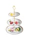 Cupcake Stand Tower Dessert Display Plate 3-Tier White Round Marble Ceramic Serving Tray Dish Treat Stacked Pastry Fruit Serving Platter Carrier for Gift Tea Party Restaurant