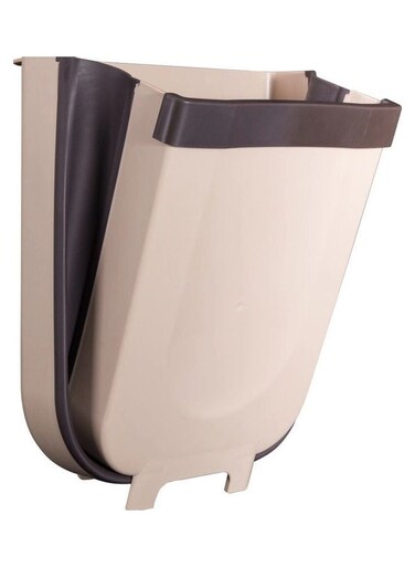 Hanging Kitchen Trash Can Beige/Brown 10x27x24.5cm