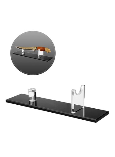 Acrylic Knife Display Stand, Desktop Knife Display, Single Knife Holder for Home Decor (Black Base)