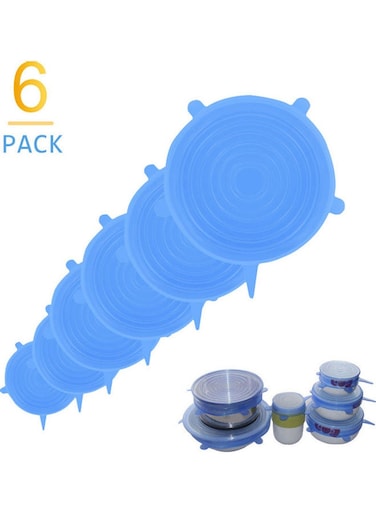 Reusable Silicone Stretch Lids Translucent Blue 21*4*21cm