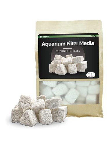 boxtech Aquarium Filter Media, Biological Filter Media for Aquarium Ceramic Bio Filter Media Blocks with Vast Surface Area for Fish Tank Sump, Canister Filter, Koi Ponds（2L）