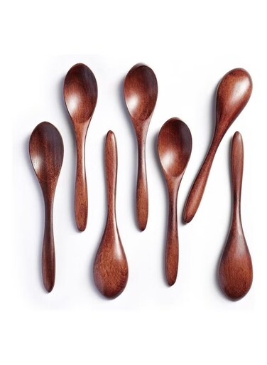 PCS Small Wooden Spoons Honey spoons for Tea Smooth Wooden Honey Teaspoon for Coffee Ellipse Serving Wood Spoons Mini Table Spoon for Jar and condiments Wooden Spoons for Eating