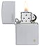 Zippo AE400310 205 Zippo And Flame In A2Tone Satin Chrome Windproof Lighter