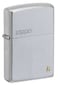 Zippo AE400310 205 Zippo And Flame In A2Tone Satin Chrome Windproof Lighter