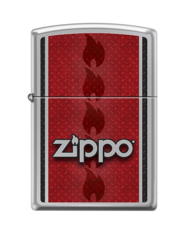 Zippo CI404860 250 Zippo Red And Black High Polish Chrome Windproof Lighter