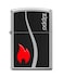 Zippo CI404958 250 Zippo And Flame High Polish Chrome Windproof Lighter
