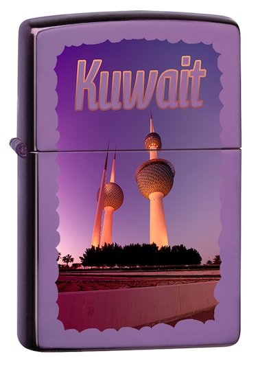 Zippo CI018775 24747 Kuwait Towers High Polish Purple Windproof Lighter