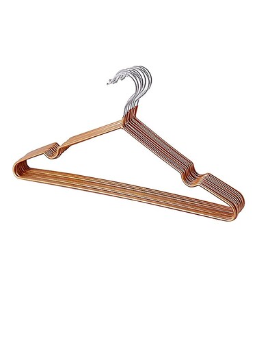 10-Piece Anti-Slip Metal Hook Hangers Golden 41.5cm