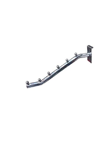 Cloth Slide 6 Balls Wall Hanger 18 Inch Silver