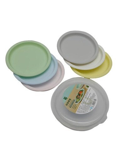 Plastic Round Plates In Transparent Box For Home 20x20x0.3 Cm Multicolour