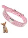 Pink Rhinestone Dog Collar for Medium Dogs, Sparkly Diamond Heart Shaped Dog Collar, Elegant Diamond Dog Collar for Small Medium Pets