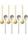 of 8, Gold &amp; Silver Plated Stainless Steel Espresso Spoons, Mini Teaspoons Set for Coffee Sugar Dessert Cake Ice Cream Soup Antipasto Cappuccino, 5.3 Inch