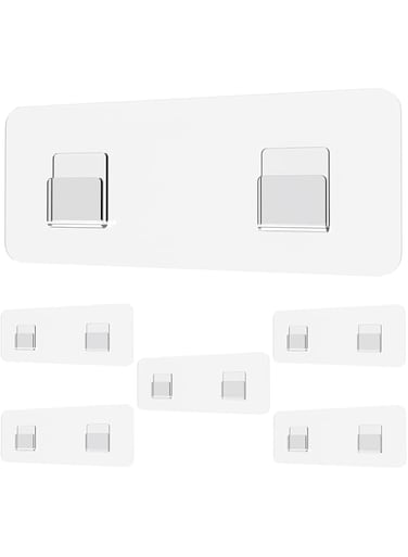 6 Pcs Wall Hooks for Hanging, Wall Hooks Adhesive Heavy Duty Transparent Hooks for Hanging Adhesive Sticky Hooks