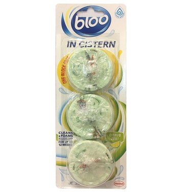 Bloo Acticlean Toilet Block Citrus 2+1 &ndash; Refreshing Fragrance, Effective Stain Removal, Long-Lasting Clean, Septic Tank Safe