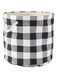DII Basket Buffalo Check Storage Bin, Large Round, Black &amp; White