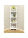 LINGWEI 3,4-Tier White Corner Shelf Stand - Waterproof Bathroom Storage Organizer for Small Spaces, Multipurpose Freestanding Toilet Shelf, Plant Stand, Bookshelf, and Kitchen Rack (4-Floor)