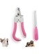 Precision Nail Clippers for Cats &amp; Dogs, Safety Guard, Complimentary Nail File, Ultra Sharp Blade - Pink