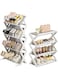 COOLBABY Space-Saving 4-Tier Foldable Shoe Rack Portable, Stackable, and Robust Shoe Organizer for Entryway, Closet, and Living Room
