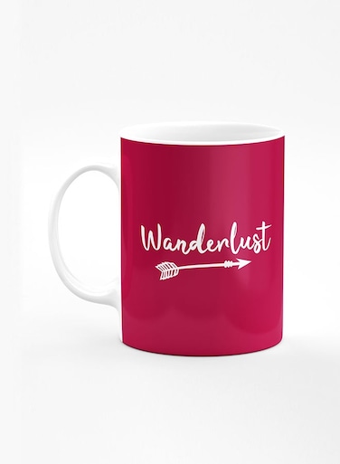 Designer Printed Coffee Mug with Heavy Duty Handle 11oz Ceramic Personalised Gift Mugs Cup [Microwave Safe &amp; Dishwasher Proof] - Wanderlust