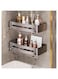 Strayelf 2 Pack Bathroom Shower Shelves with 8 Hooks&amp;Towel Bar, Shower Caddy Shelf Organizer Rack, Rustproof Bathroom Shower Storage Baskets, Wall Organization Storage Shelves Basket (Style 3)