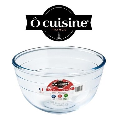 Ocuisine 1L Mixing Bowl - Tempered Borosilicate Glass &amp; Thermal Shock Resistant