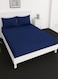 Deep Fitted Bed Sheet +2Pcs Pillow Covers, King/Queen/Double/Single Sizes, Color Blue, Depth 30cm
