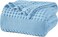 King Size 230cm x 275cm 100% Cotton Waffle Weave Blanket &acirc;&euro;&ldquo; Pre-Washed Lightweight Breathable Throw for Bed, Couch or Sofa, Oeko-TEX Certified, Sky Blue