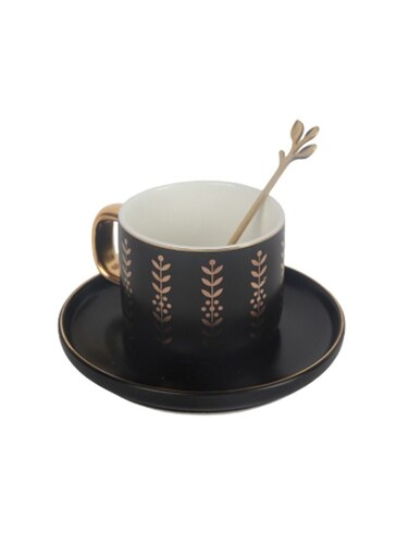 Gift Ceramic Coffee Mug With Spoon And Saucer