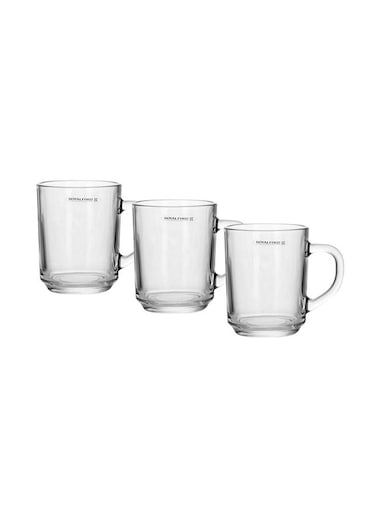 Glass Tumbler Set 3Pcs Transparent 29.5X9X9Cm 220Ml 7.5Oz Clear