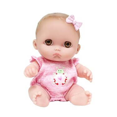 JC Toys Lil Cutesies 8.5" All Vinyl Baby Doll, Posable And Washable, Removable Outfit, Mimi - Brown Eyes,   Ages 2+