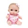 JC Toys Lil Cutesies 8.5" All Vinyl Baby Doll, Posable And Washable, Removable Outfit, Mimi - Brown Eyes,   Ages 2+