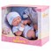 JC Toys 8 Piece Layette Baby Doll Gift Set, - La Newborn Nursery, 14" Life-Like Smiling Doll W/Accessories, Blue, Ages 2+